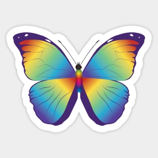 Rainbow morpho menelaus butterfly Sticker